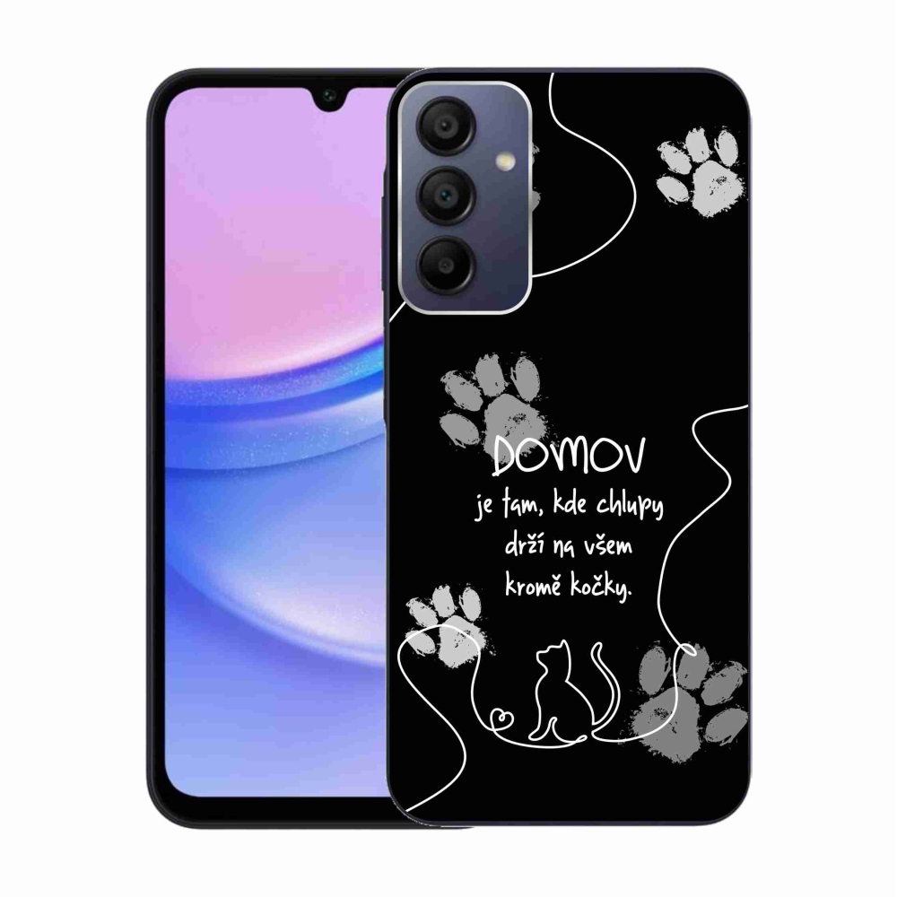 Gélový kryt mmCase na Samsung Galaxy A15 4G/5G - mačacie motív čierne pozadie