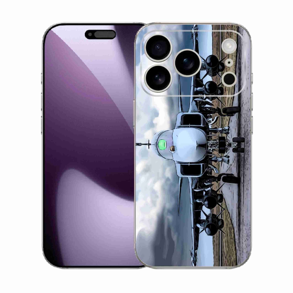 Gélový kryt mmCase na iPhone 17 Pro - vojenské lietadlo
