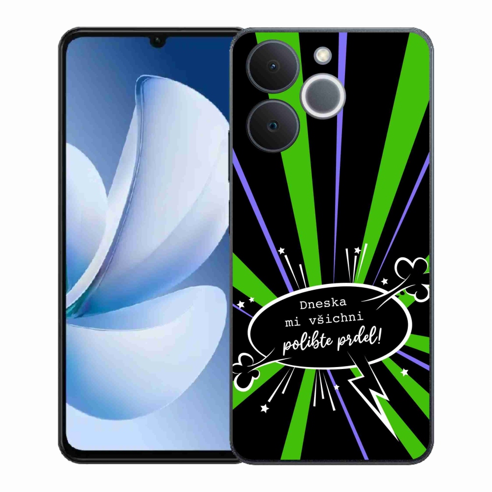 Gélový kryt mmCase na Realme Note 70T - vtipný text 15 čierne pozadie