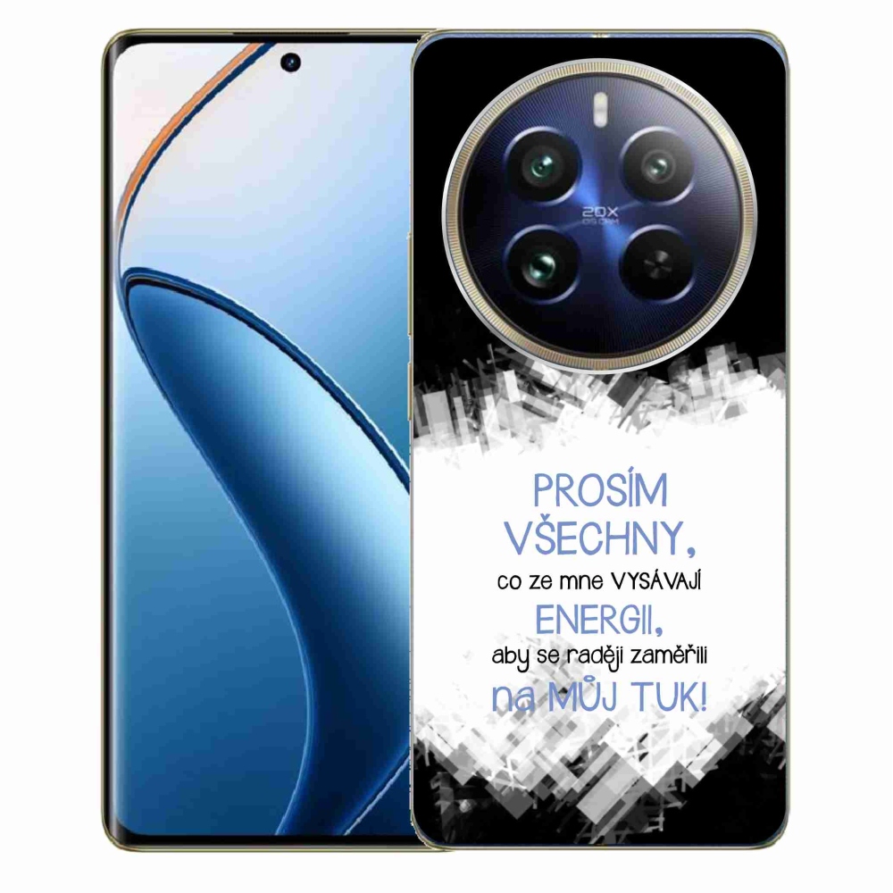 Gélový kryt mmCase na Realme 12 Pro 5G/12 Pro+ 5G - vtipný text 1 modrý