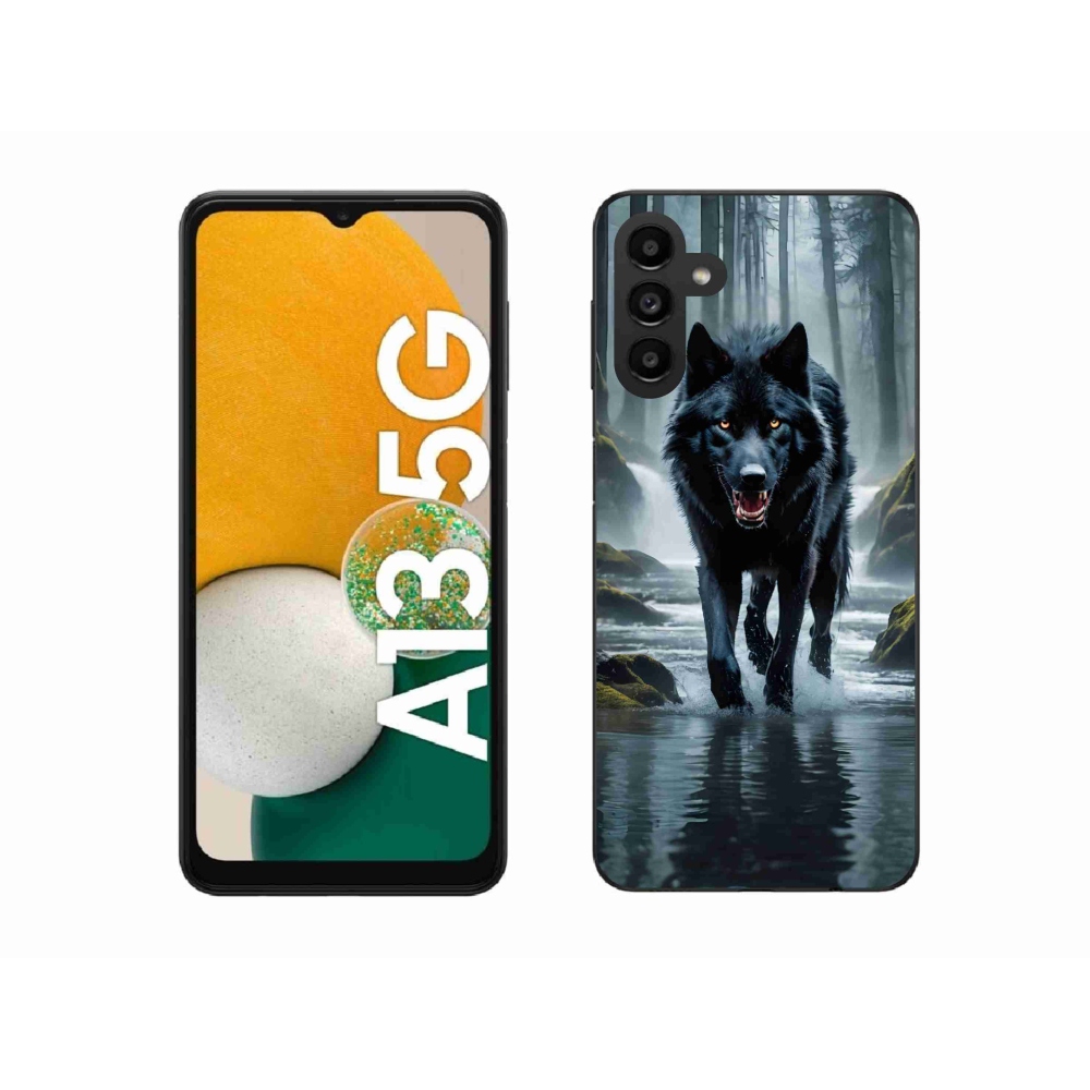 Gélový kryt mmCase na Samsung Galaxy A13 5G - čierny vlk