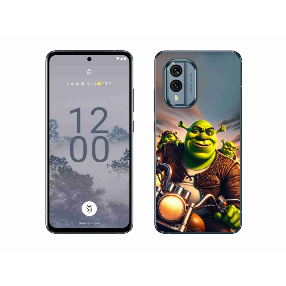 Gelový kryt mmCase na Nokia X30 5G - shrek na motorce