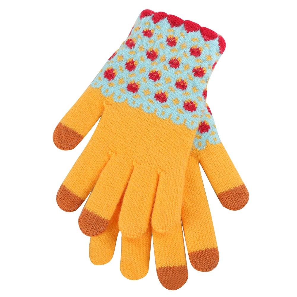 DZ122 dámske dotykové zimné rukavice - žlté