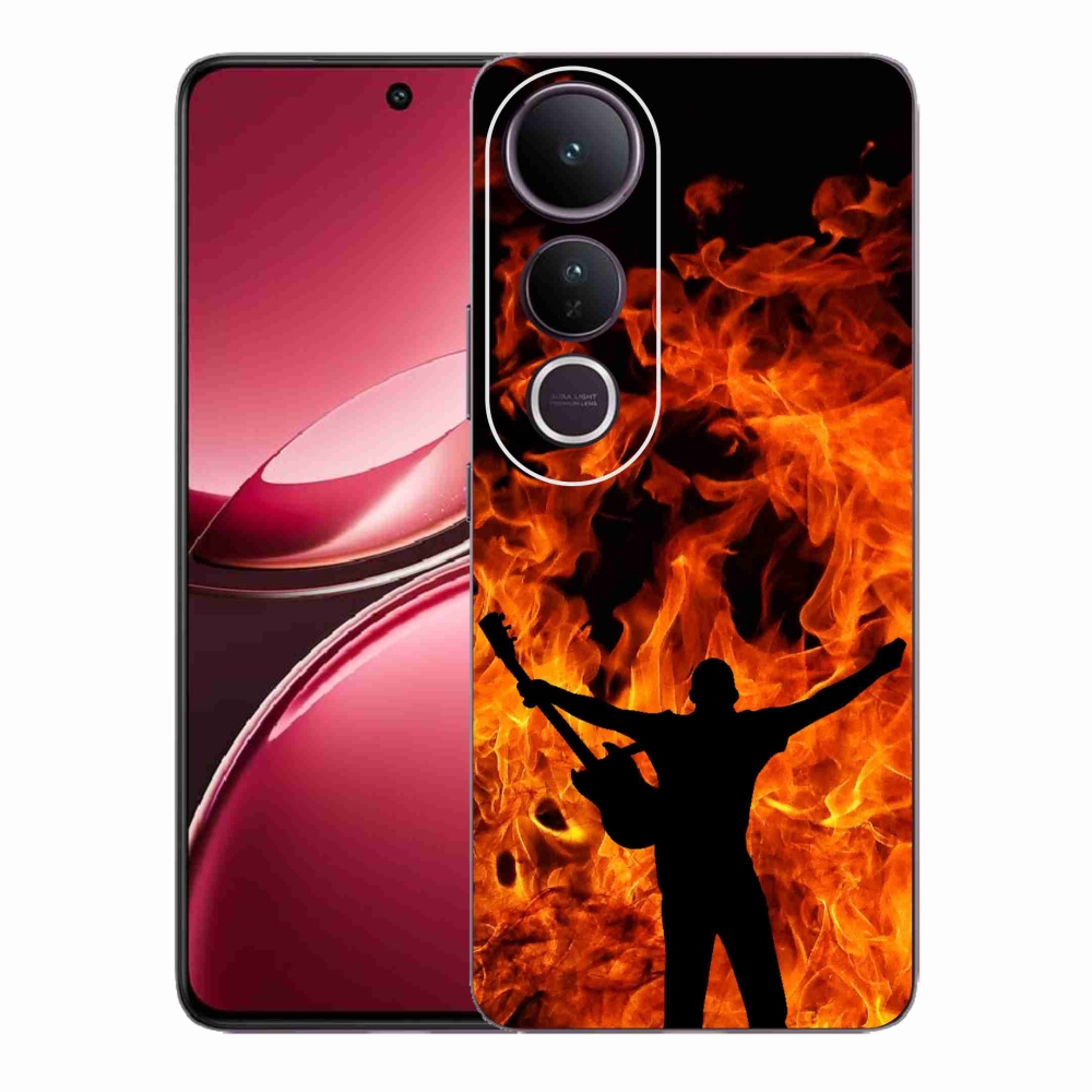 Gélový kryt mmCase na Vivo V50 Lite 4G/5G - muzikant a oheň