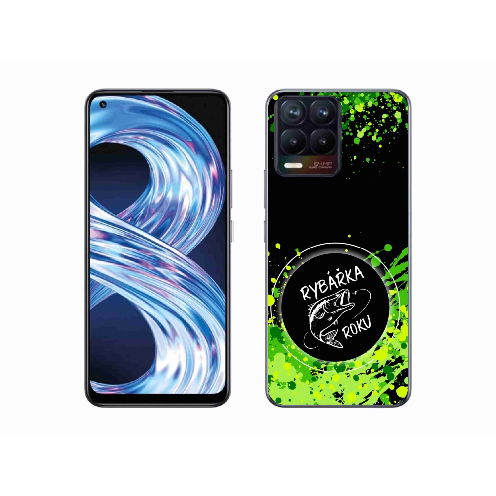 Gélový kryt mmCase na Realme 8 4G - rybárka roku čierne pozadie