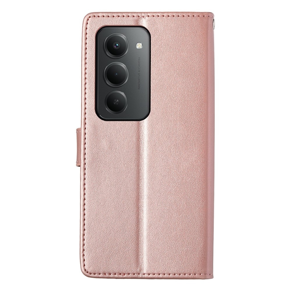 Flowery knižkové puzdro na Xiaomi Redmi 15 5G (169mm) - ružovozlaté