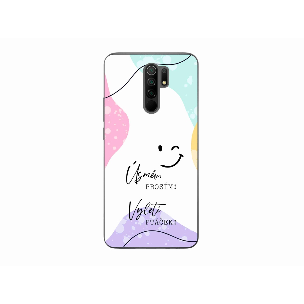 Gélový kryt mmCase na Xiaomi Redmi 9 - vtipný text 4 biele pozadie