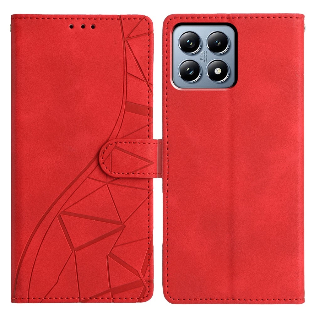 Triangles knižkové puzdro na Xiaomi 15T - červené