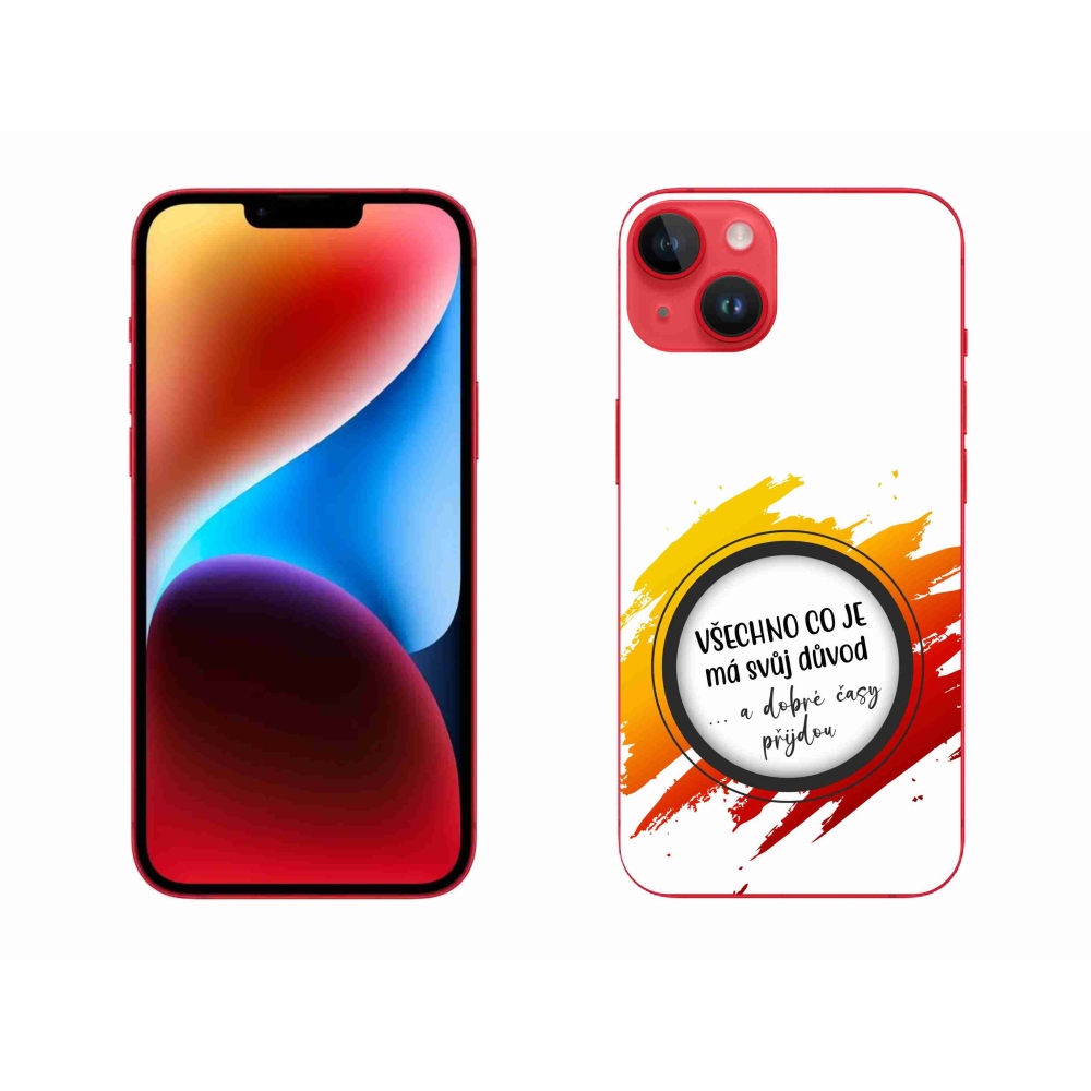 Gélový kryt mmCase na iPhone 14 Plus - citát 3 biele pozadie
