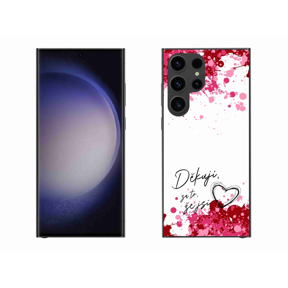 Gélový kryt mmCase na Samsung Galaxy S23 Ultra 5G - zamilovaný text 2 biele pozadie