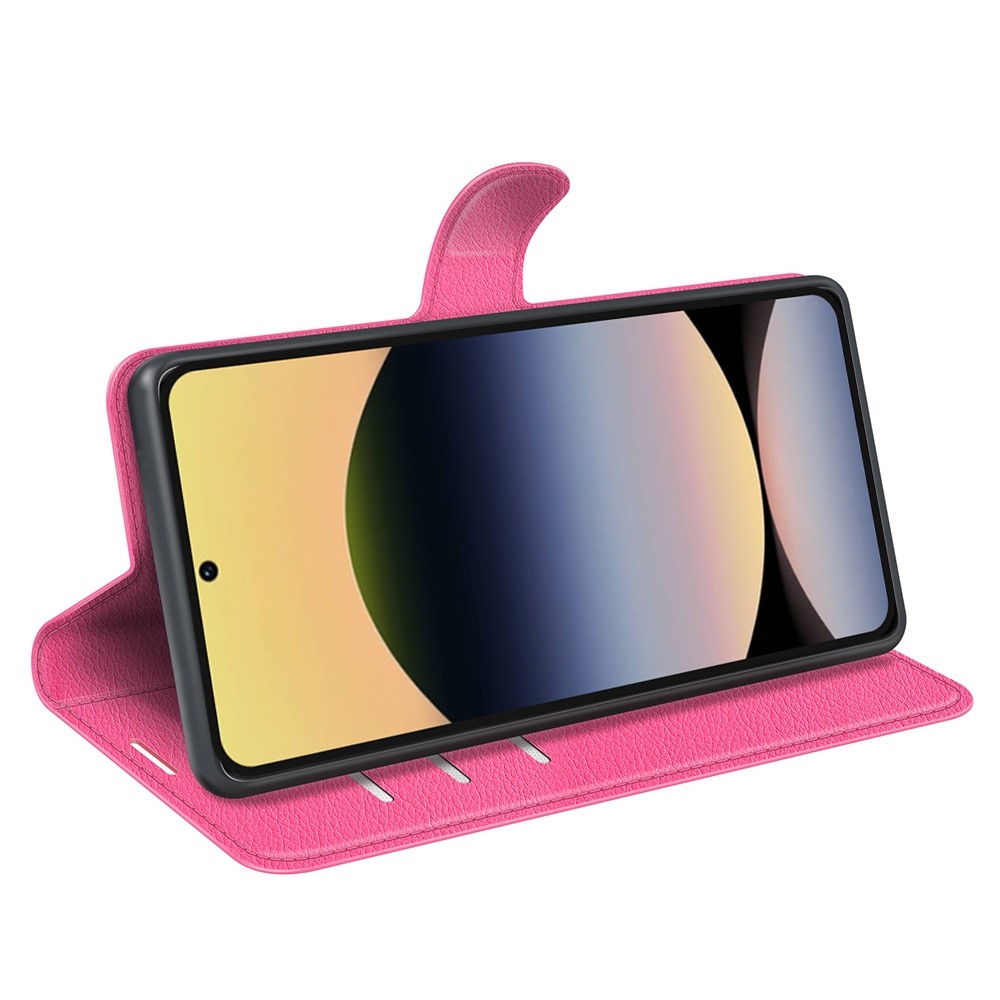 Litchi knižkové puzdro na Xiaomi Redmi Note 14S - rose