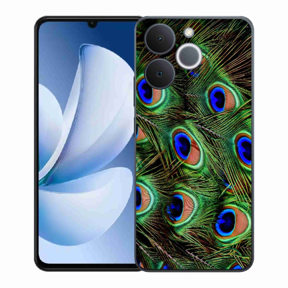 Gélový kryt mmCase na Realme Note 70T - pávie perie