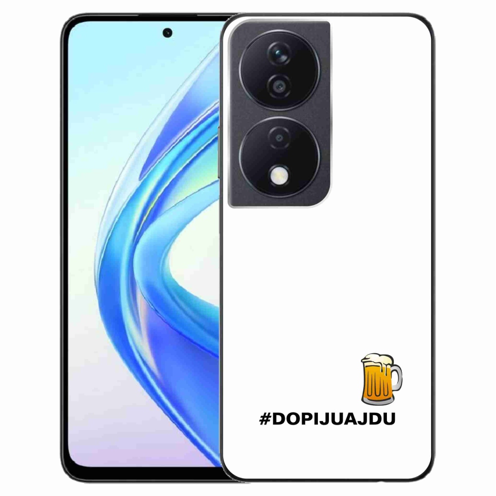 Gélový kryt mmCase na Honor X7b/Honor 90 Smart - pivný motív 1 biele pozadie