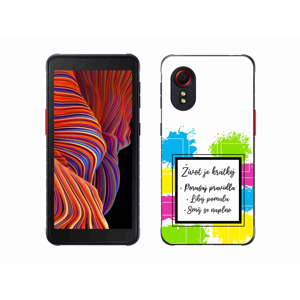 Gélový kryt mmCase na Samsung Galaxy Xcover 5 - citát 5 biele pozadie