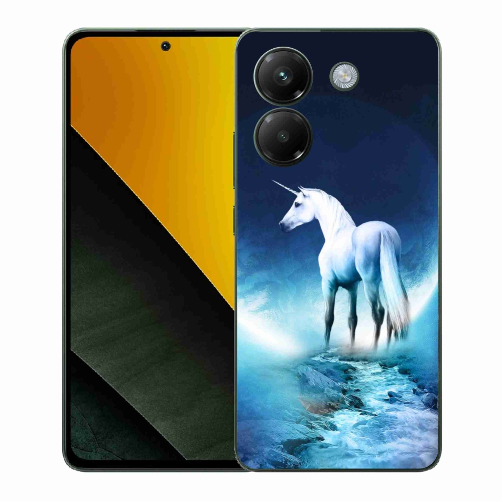 Gélový kryt mmCase na Xiaomi Poco M7 Pro 5G - biely jednorožec