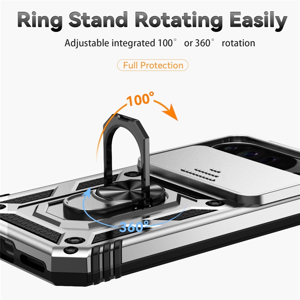 Ring odolný kryt na Google Pixel 10 Pro XL/Pixel 9 Pro XL - strieborný