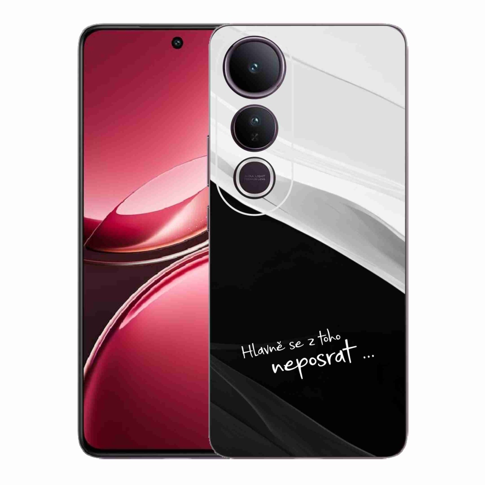 Gélový kryt mmCase na Vivo V50 Lite 4G/5G - vtipný text 13 čiernobiele pozadie