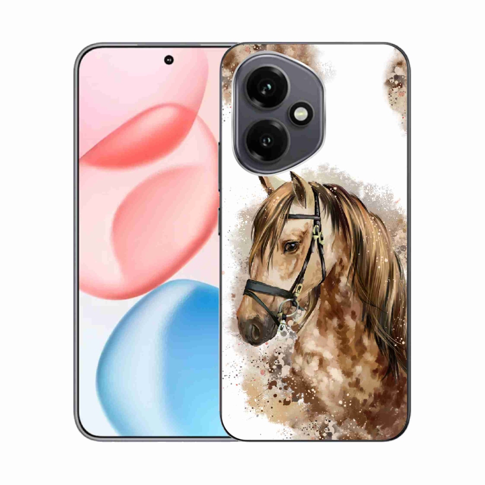 Gélový kryt mmCase na Honor 400 - hnedý kreslený kôň