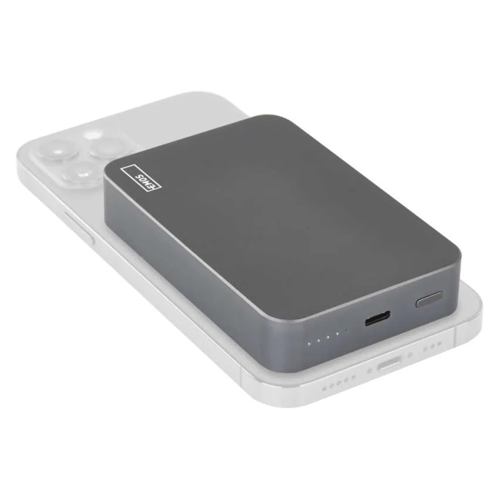 Powerbanka EMOS WI 1046, 10 000 mAh, 20 W+Wireless - šedá