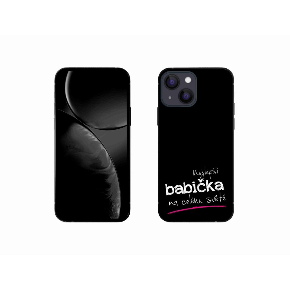 Gélový kryt mmCase na iPhone 13 mini 5.4 - najlepšia babička 4 čierne pozadie