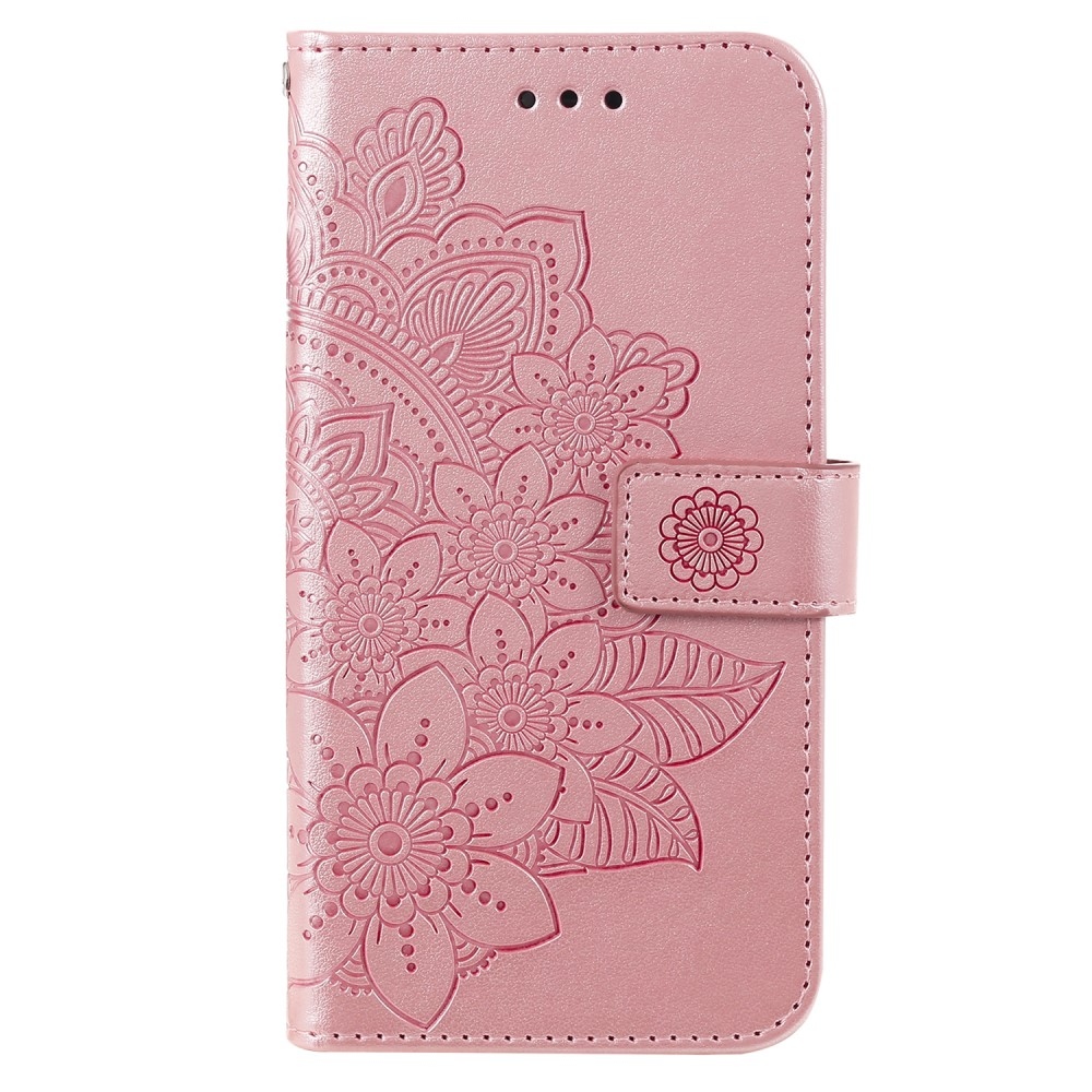Floral knižkové púzdro na Vivo Y36 - ružové
