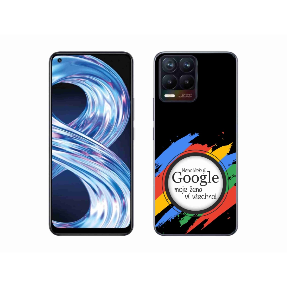 Gélový kryt mmCase na Realme 8 4G - žena vie všetko čierne pozadie