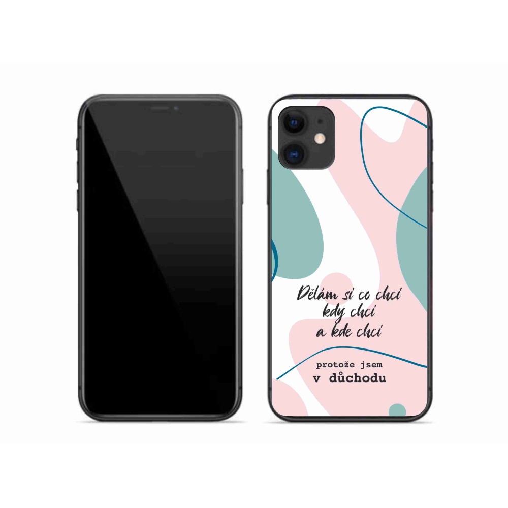 Gélový kryt mmCase na iPhone 11 - vtipný text 10 biele pozadie