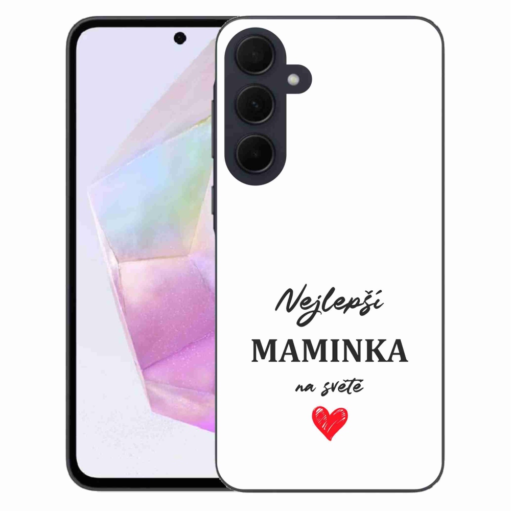 Gélový kryt mmCase na Samsung Galaxy A35 5G - najlepšia mamička 1 biele pozadie