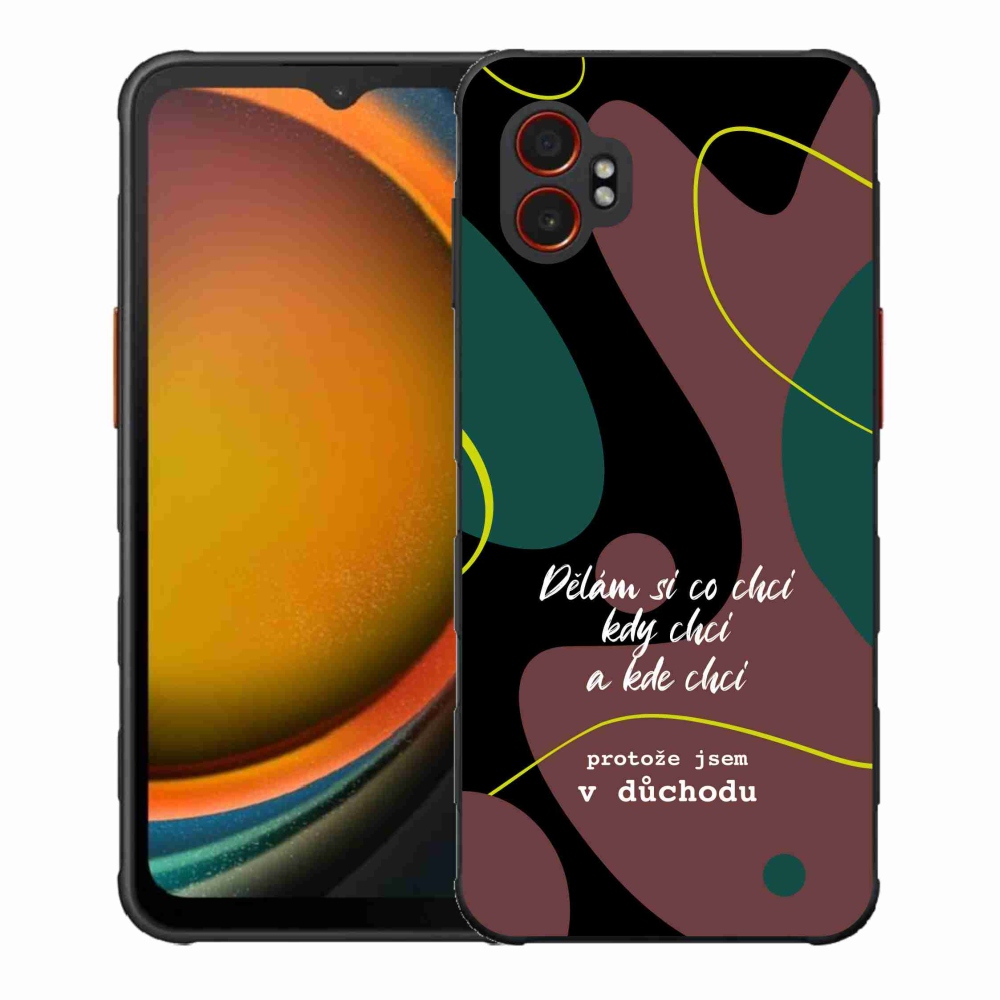 Gélový kryt mmCase na Samsung Galaxy Xcover 7 Pro - vtipný text 10 čierne pozadie