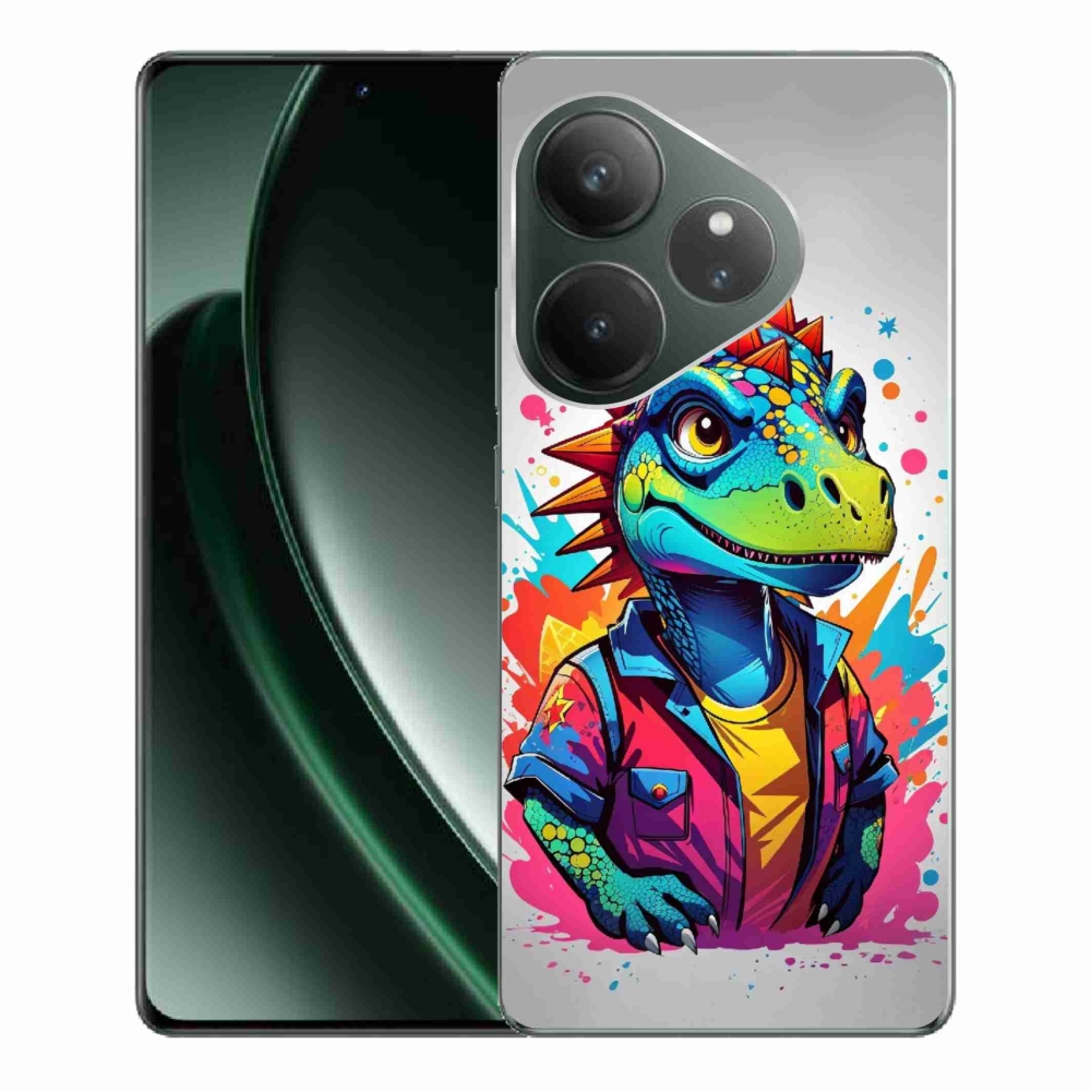 Gélový kryt mmCase na Realme GT 6 5G/GT 6T 5G - farebný dinosaurus