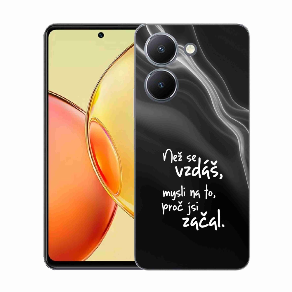 Gélový kryt mmCase na Vivo Y36 - citát 2 čierne pozadie