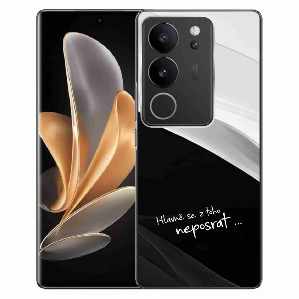 Gélový kryt mmCase na Vivo V29 5G - vtipný text 13 čiernobiele pozadie