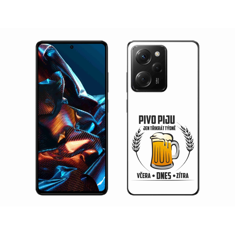 Gélový kryt mmCase na Xiaomi Poco X5 Pro 5G - pivný motív biele pozadie