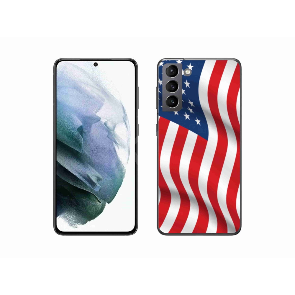 Gélový kryt mmCase na mobil Samsung Galaxy S21 - USA vlajka