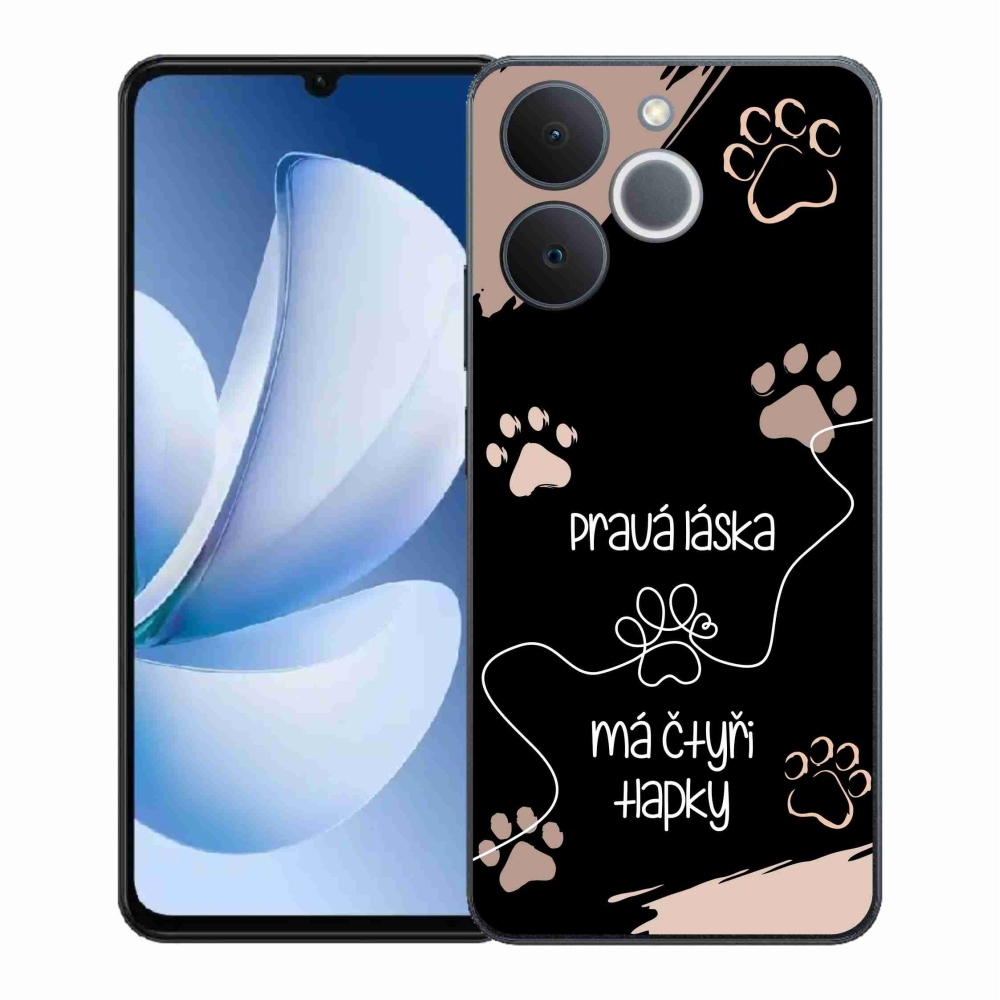 Gélový kryt mmCase na Realme Note 70T - psí motív 1 čierne pozadie