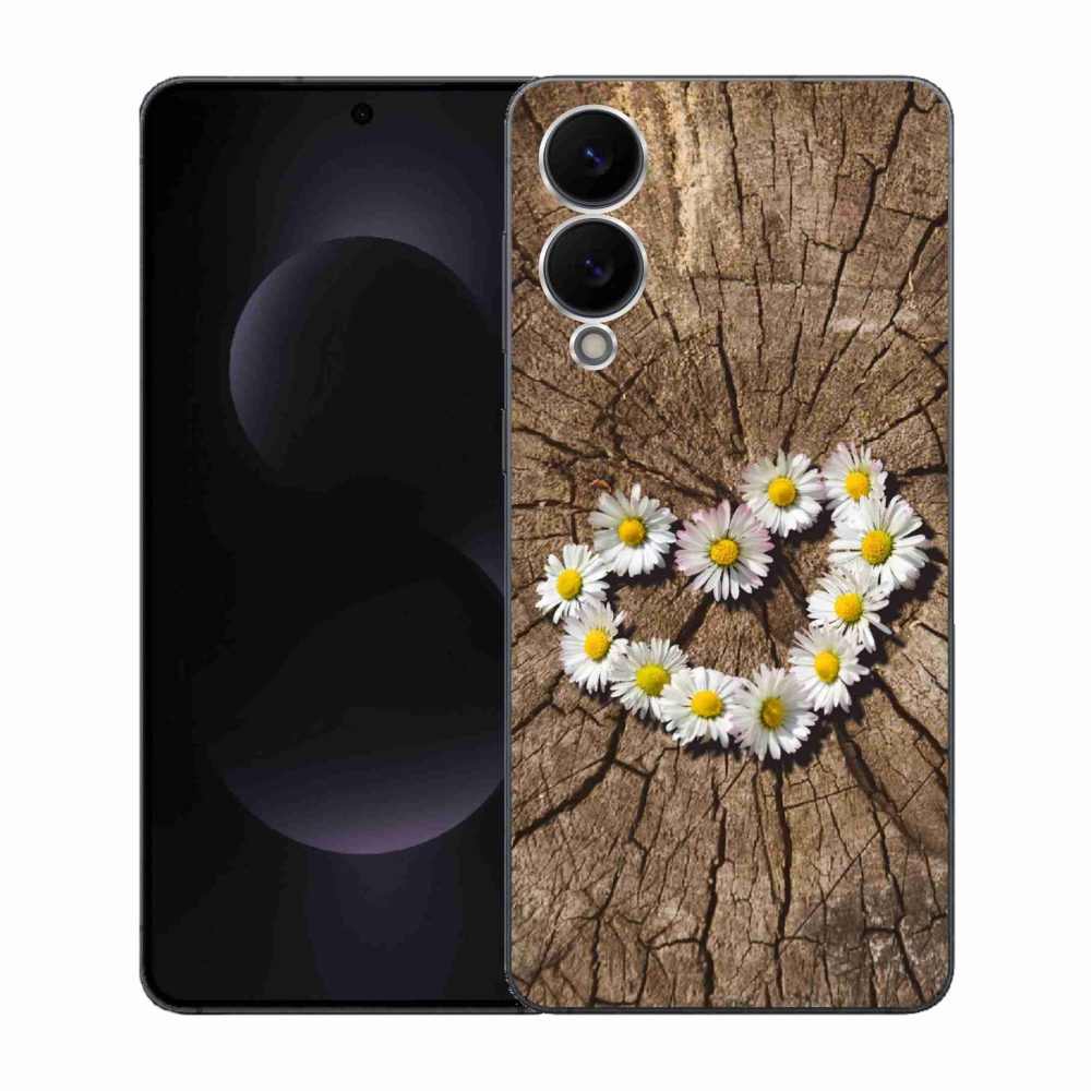 Gélový kryt mmCase na Samsung Galaxy S25 Edge - srdce z margaréty