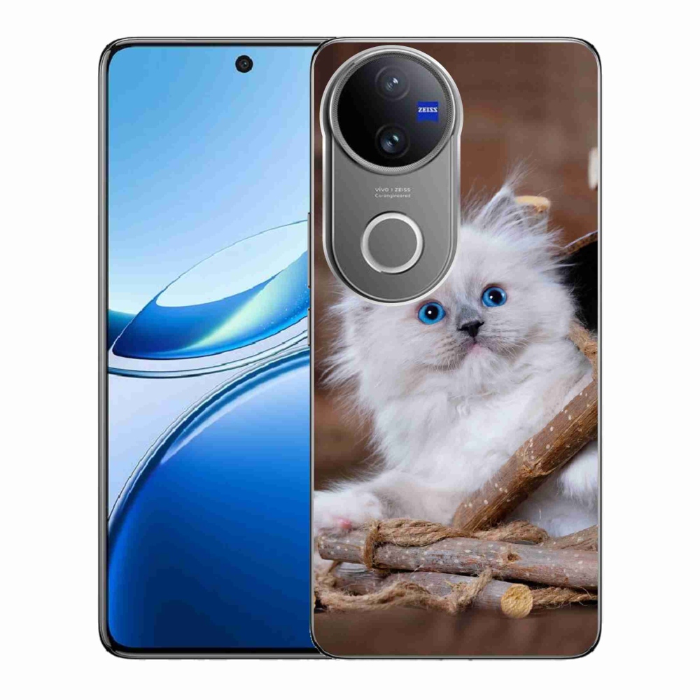 Gélový kryt mmCase na Vivo V50 5G - biele mačiatko