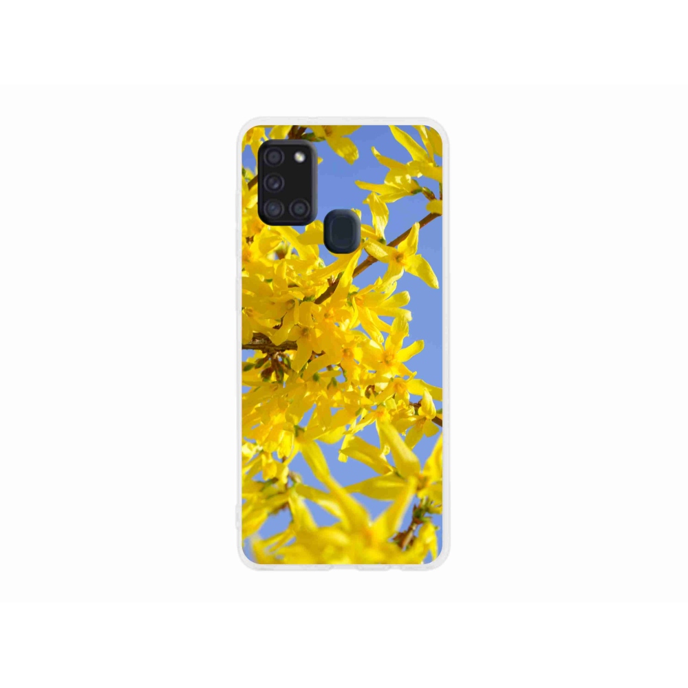Gélový kryt mmCase na Samsung Galaxy A21s - žlté kvety