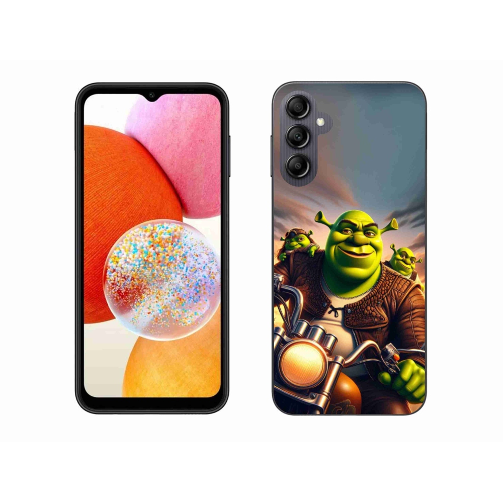 Gélový kryt mmCase na Samsung Galaxy A14 4G/5G - shrek na motorke