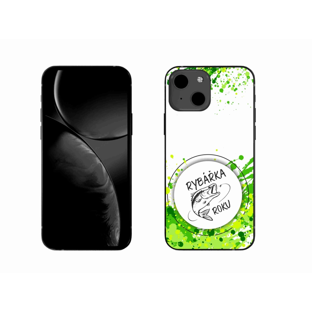 Gélový kryt mmCase na iPhone 13 6.1 - rybárka roku biele pozadie