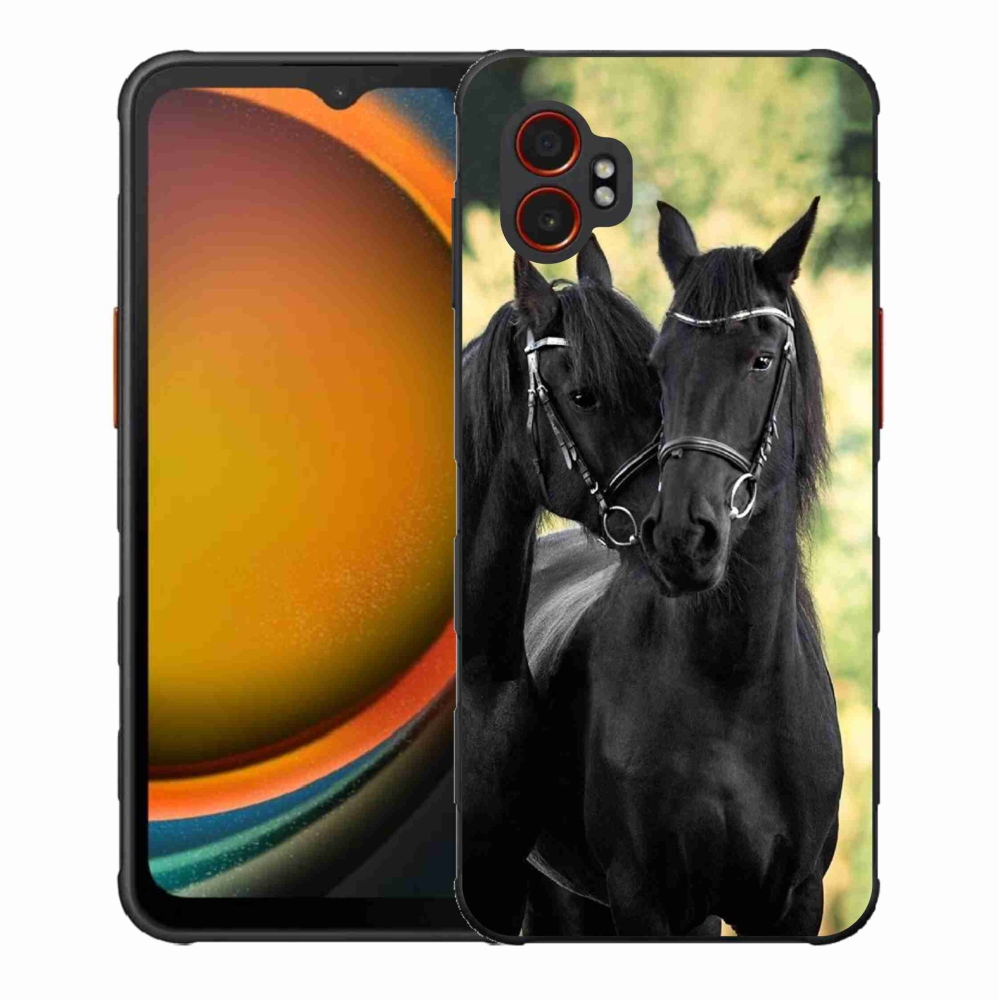 Gélový kryt mmCase na Samsung Galaxy Xcover 7 Pro - dva čierne kone
