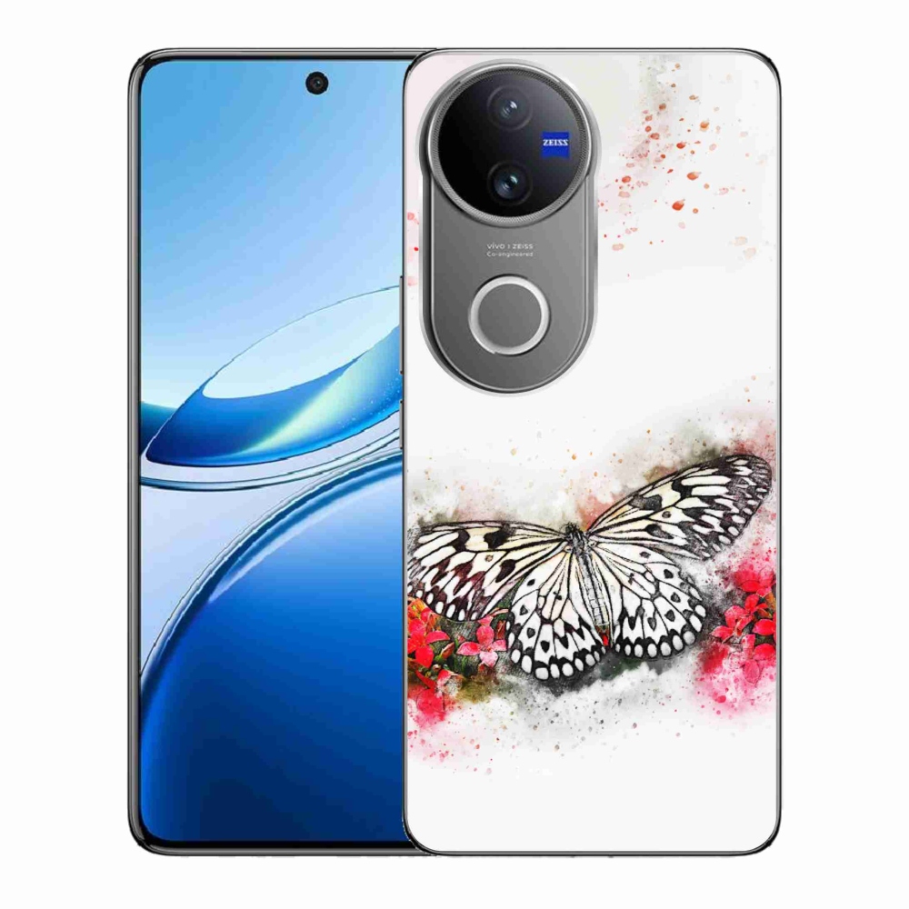 Gélový kryt mmCase na Vivo V50 5G - čiernobiely motýľ