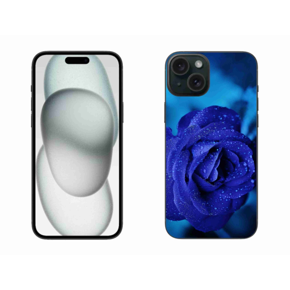 Gélový obal mmCase na iPhone 15 Plus - modrá ruža