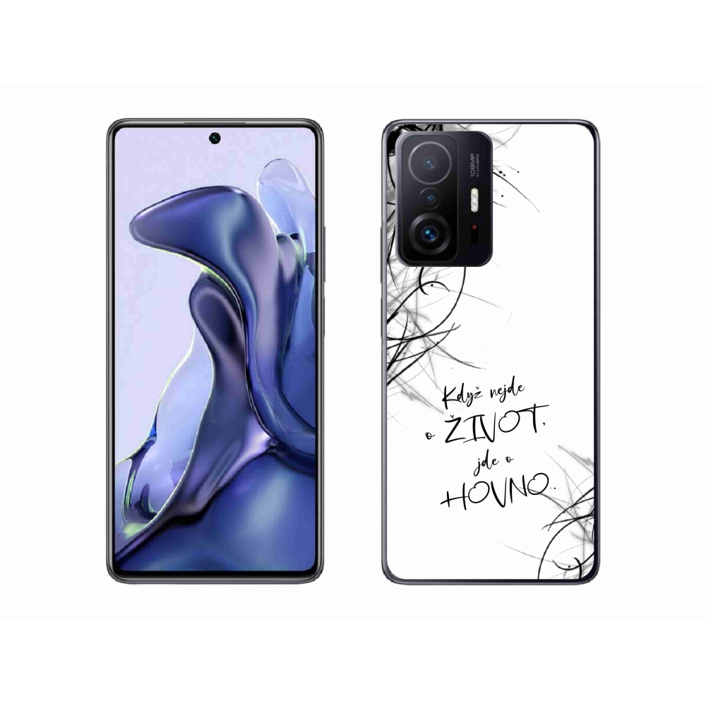 Gélový kryt mmCase na Xiaomi 11T - vtipný text 16 biele pozadie