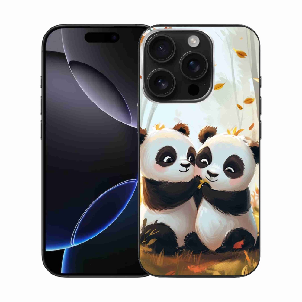 Gélový kryt mmCase na iPhone 16 Pro - pandy