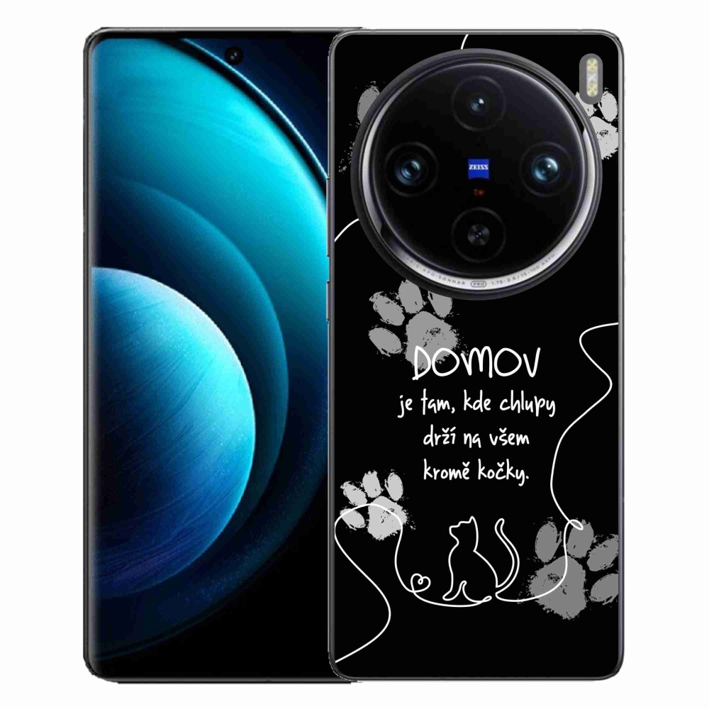 Gélový kryt mmCase na Vivo X100 Pro 5G - mačacie motív čierne pozadie