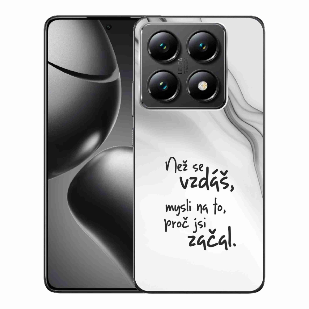 Gélový kryt mmCase na Xiaomi 14T Pro - citát 2 biele pozadie