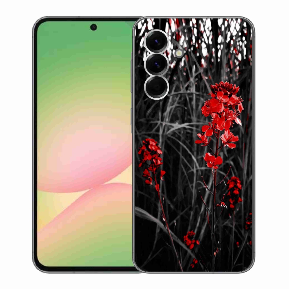 Gélový kryt mmCase na Samsung Galaxy A56 5G - červená rastlina