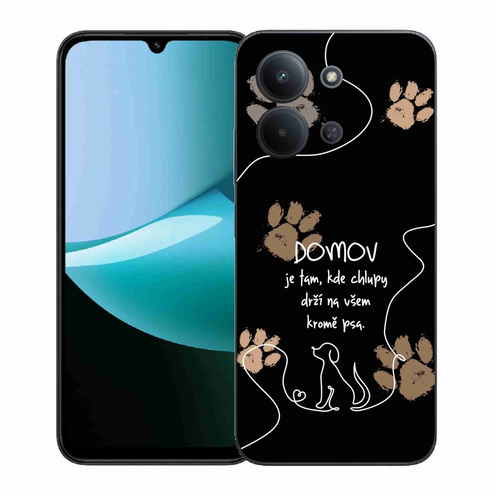 Gélový kryt mmCase na Xiaomi Redmi 15C 4G (171mm)/Poco C85 4G (171mm) - psí motív čierne pozadie