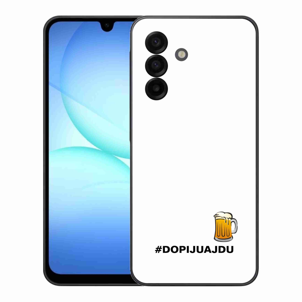 Gélový kryt mmCase na Samsung Galaxy A17 5G - pivný motív 1 biele pozadie